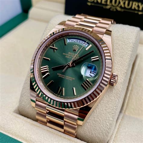 rose gold green face rolex|rose gold rolex day date.